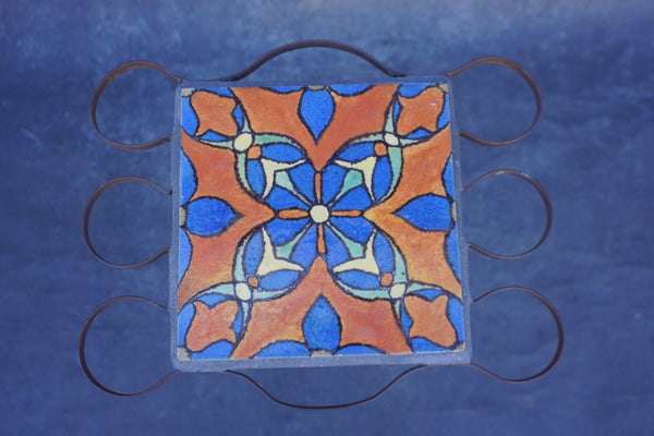 Malibu Tile Drink-Table with Wrought Iron Base F2756