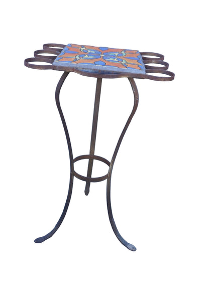 Malibu Tile Drink-Table with Wrought Iron Base F2756