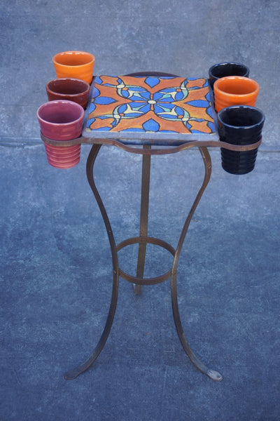 Malibu Tile Drink-Table with Wrought Iron Base F2756
