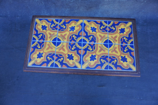 Custom D&M Tile Table with Mahogany Base F2758