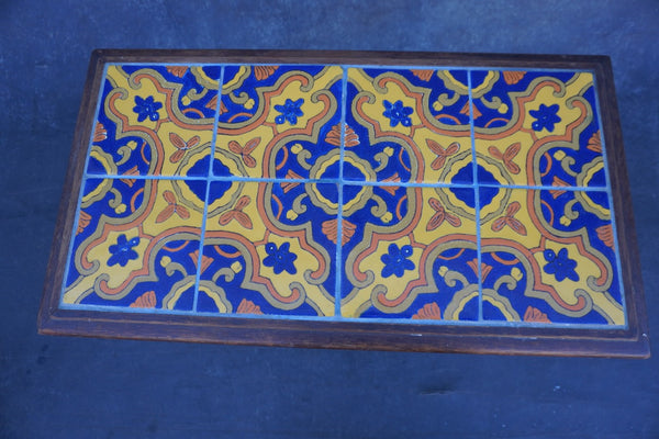 Custom D&M Tile Table with Mahogany Base F2758