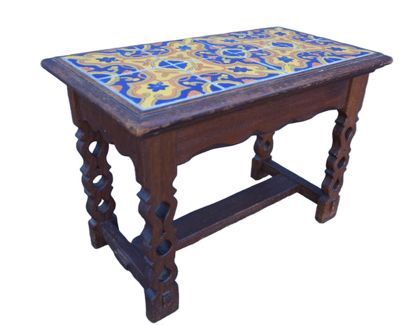 Custom D&M Tile Table with Mahogany Base F2758
