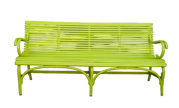 Florescent Green Thonet-style Bentwood Bench F2761