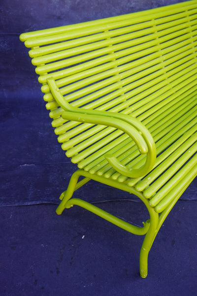Florescent Green Thonet-style Bentwood Bench F2761