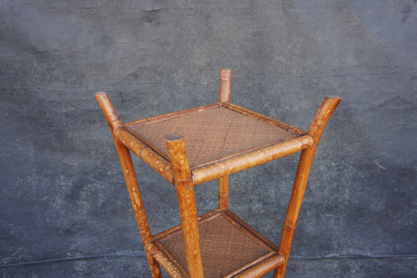 Antique Bamboo Ratan 5-tier Corner Shelf F2763