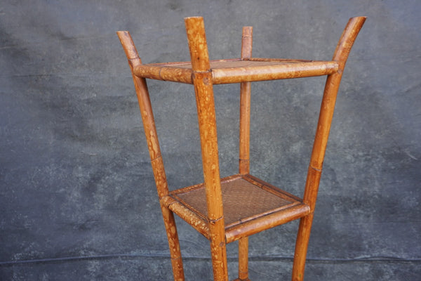 Antique Bamboo Ratan 5-tier Corner Shelf F2763