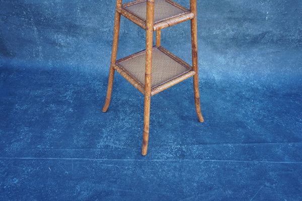 Antique Bamboo Ratan 5-tier Corner Shelf F2763