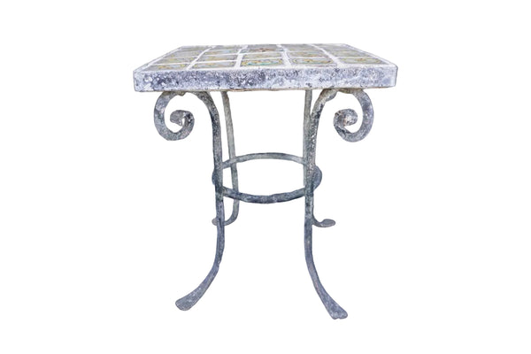 18th Century Portageuse Hand Painted Tile Table F2772