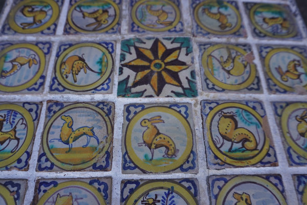 18th Century Portageuse Hand Painted Tile Table F2772