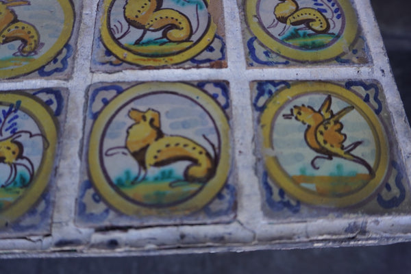 18th Century Portageuse Hand Painted Tile Table F2772