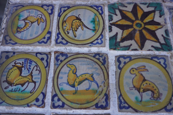 18th Century Portageuse Hand Painted Tile Table F2772