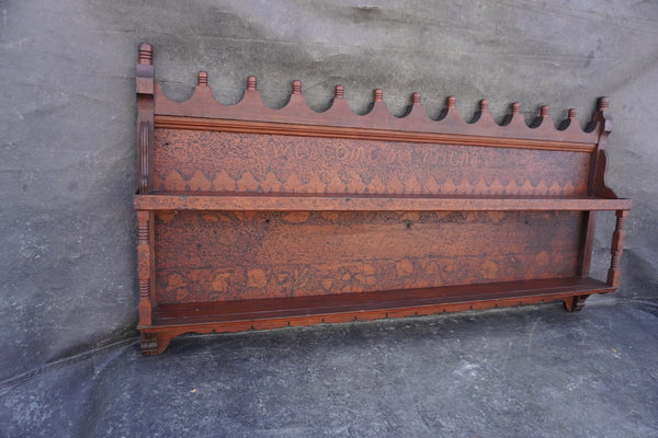 Old Californian Redwood Plate Rack Wall Mount F2773