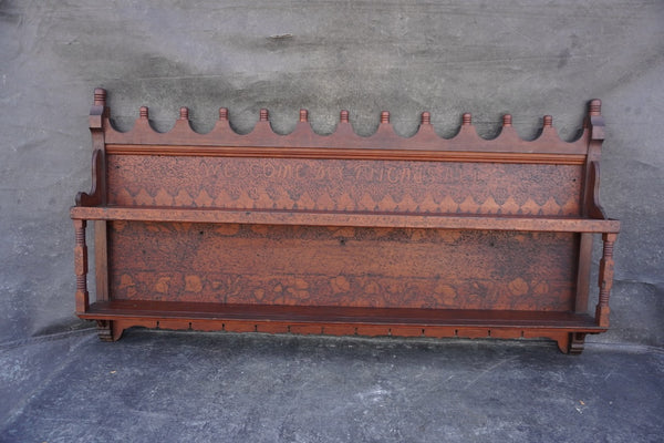 Old Californian Redwood Plate Rack Wall Mount F2773