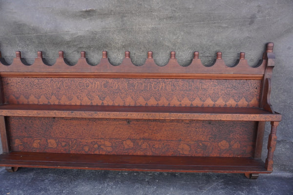 Old Californian Redwood Plate Rack Wall Mount F2773