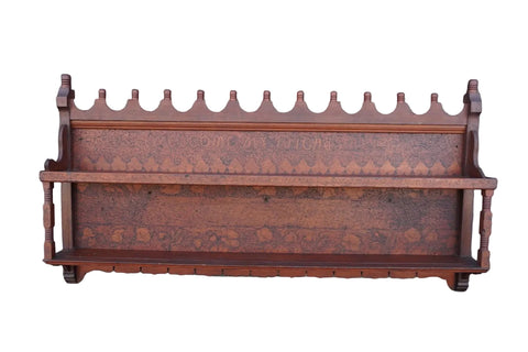 Old Californian Redwood Plate Rack Wall Mount F2773