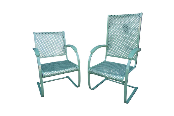 Pair of Spring Metal Lawn Chairs, c. 1930s F2780