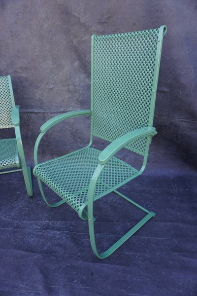Pair of Spring Metal Lawn Chairs, c. 1930s F2780