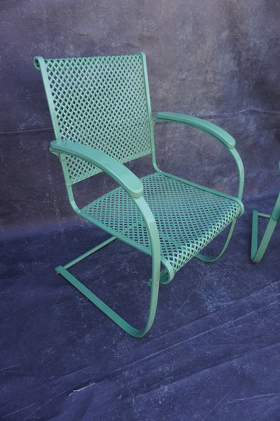 Pair of Spring Metal Lawn Chairs, c. 1930s F2780