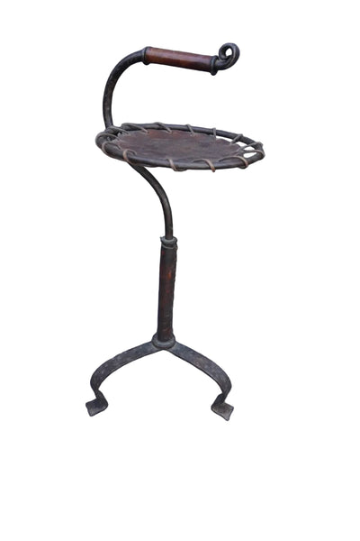 Original Monterey Wrought Iron and Leather Drink Stand F2781
