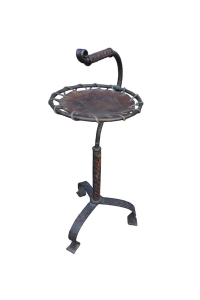 Original Monterey Wrought Iron and Leather Drink Stand F2781