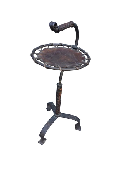 Original Monterey Wrought Iron and Leather Drink Stand F2781