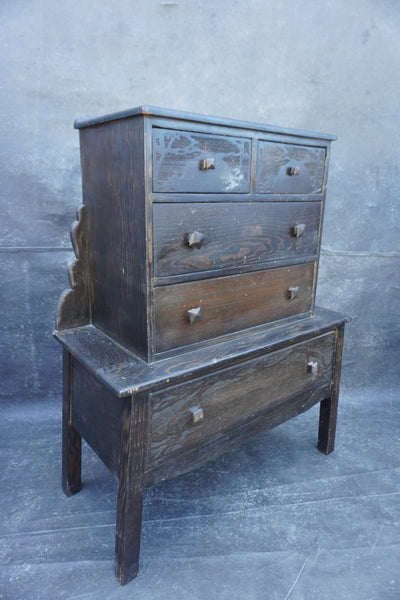 Step-Back Four Drawer Wooden Dresser F2784