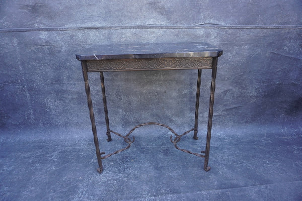 Spanish Revival Marble Top Occasional Table F2786