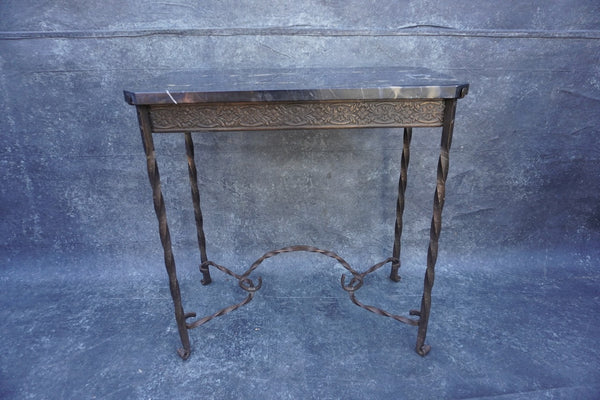 Spanish Revival Marble Top Occasional Table F2786