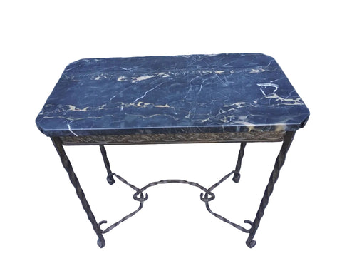 Spanish Revival Marble Top Occasional Table F2786