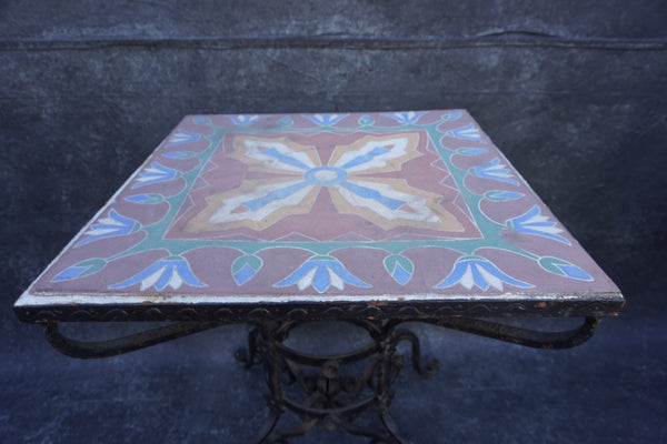 Spanish Revival meets Egyptian Revival Tile-Top Table F2787