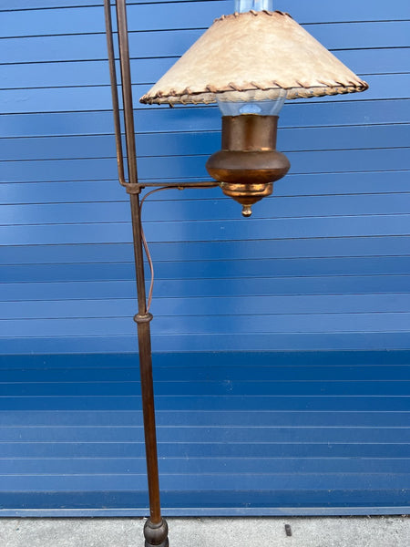 Original Monterey Old Wood and Copper Floor Lamp F2795