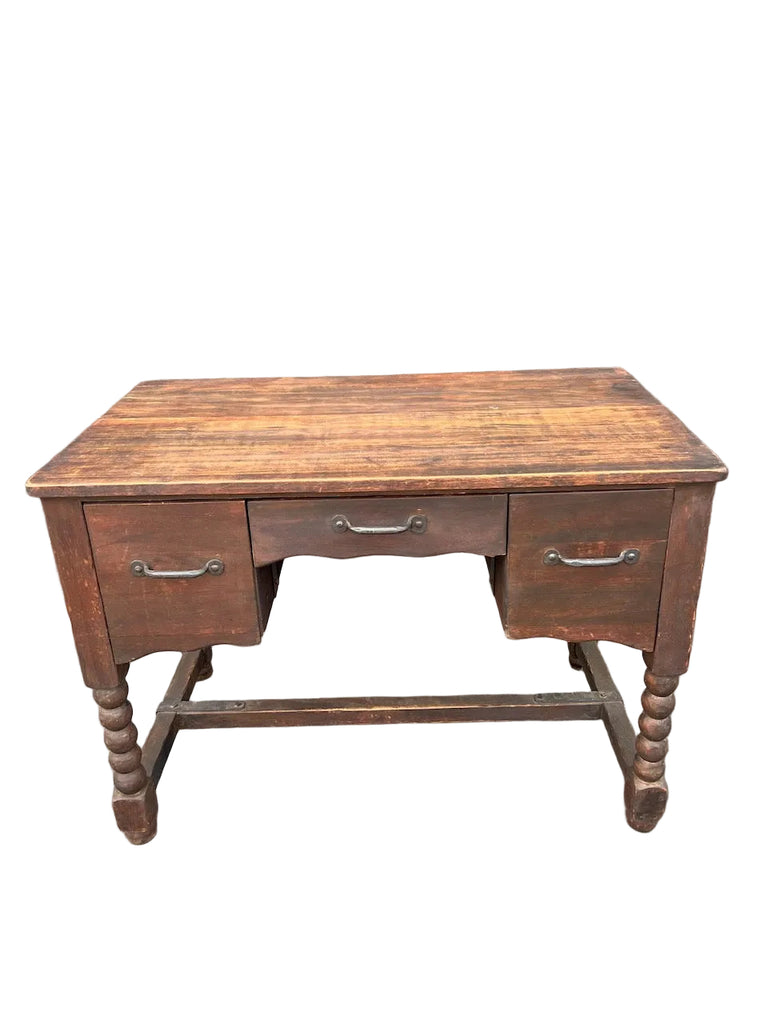 Original Monterey Classic Old Wood Three Drawer Desk F2801