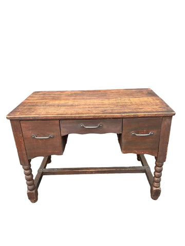 Original Monterey Classic Old Wood Three Drawer Desk F2801