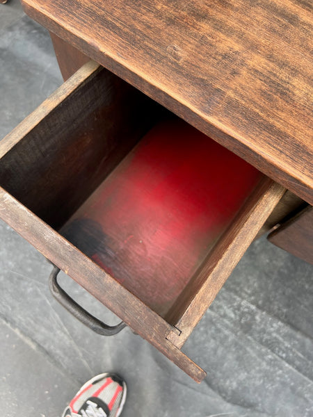 Original Monterey Classic Old Wood Three Drawer Desk F2801