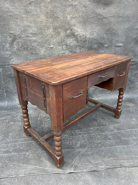 Original Monterey Classic Old Wood Three Drawer Desk F2801