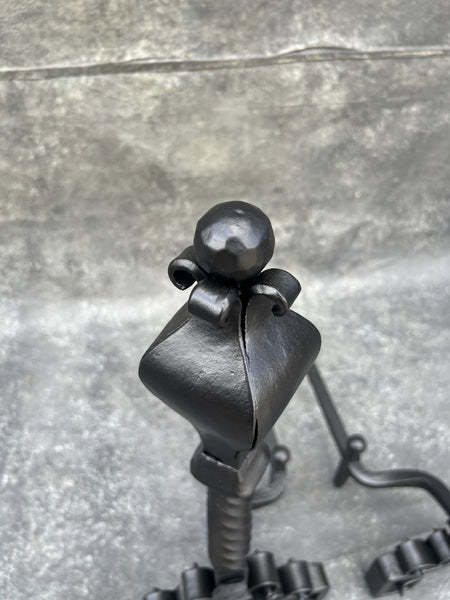 Spanish Revival Andirons, Powder-Coated Matte Black F2803