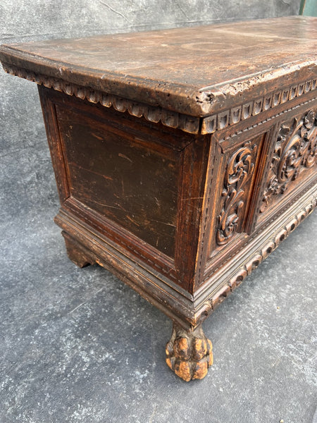 18th Century Spanish Colonial Solid Walnut Trunk F2807