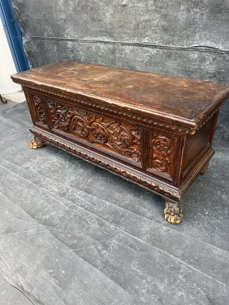 18th Century Spanish Colonial Solid Walnut Trunk F2807