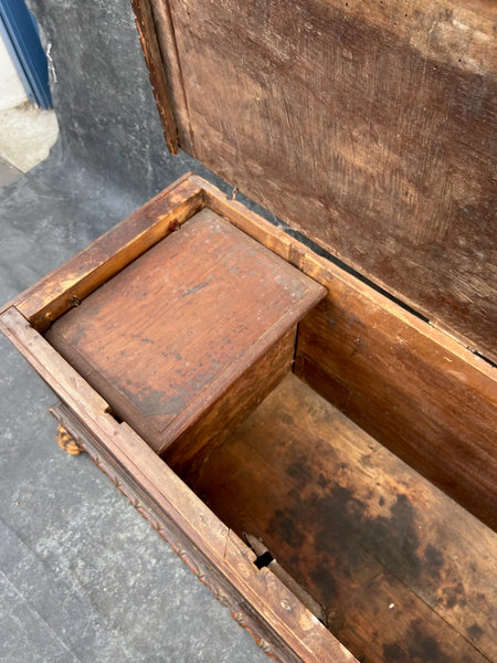 18th Century Spanish Colonial Solid Walnut Trunk F2807