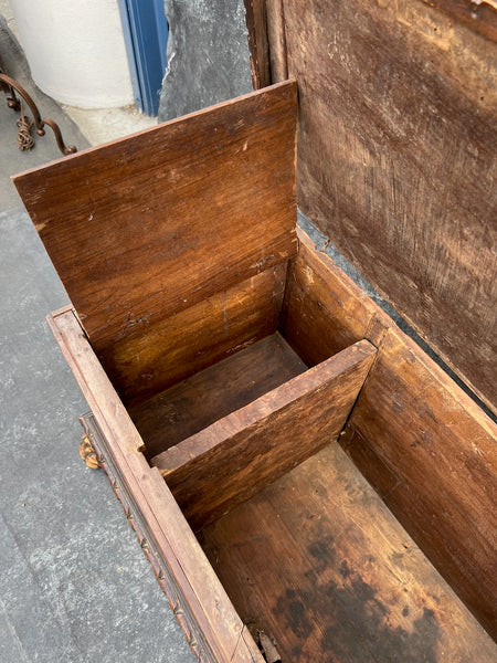 18th Century Spanish Colonial Solid Walnut Trunk F2807