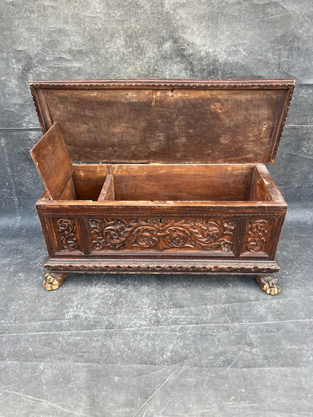 18th Century Spanish Colonial Solid Walnut Trunk F2807