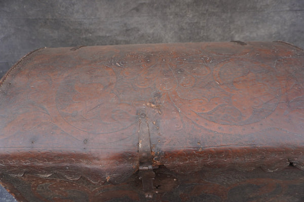 19th Century Spanish Colonial Leather Trunk F2816
