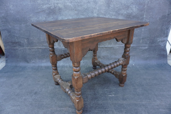 Classic Monterey Old Wood Table with Turned Ball Legs F2818