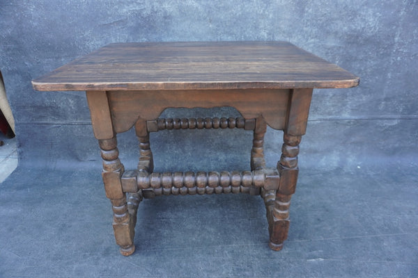 Classic Monterey Old Wood Table with Turned Ball Legs F2818