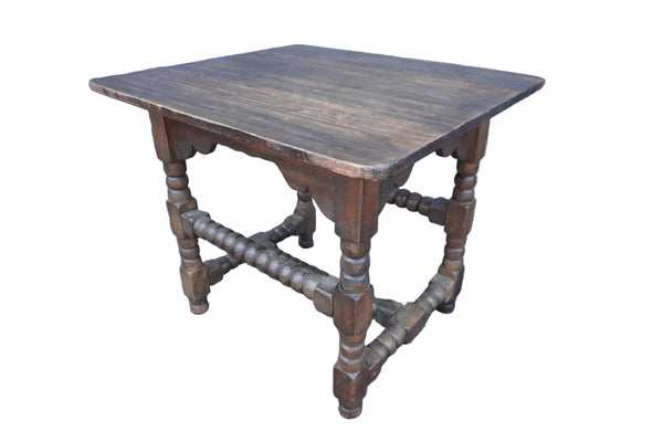Classic Monterey Old Wood Table with Turned Ball Legs F2818