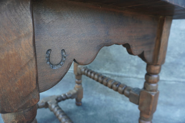 Classic Monterey Old Wood Table with Turned Ball Legs F2818