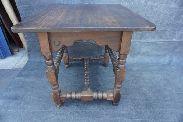 Classic Monterey Old Wood Table with Turned Ball Legs F2818