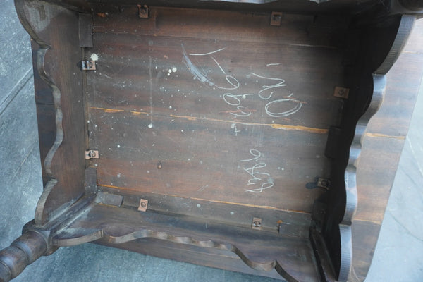 Classic Monterey Old Wood Table with Turned Ball Legs F2818