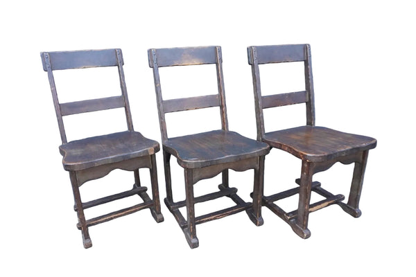 Classic Monterey Old Wood Sled Chairs, Total of Four F2819