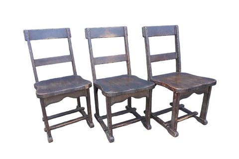 Classic Monterey Old Wood Sled Chairs, Total of Four F2819